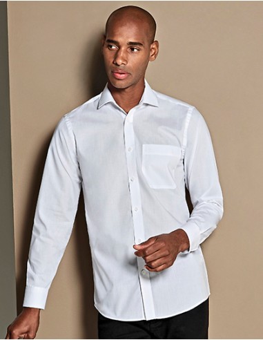 K-KK142-Mens Tailored Fit Poplin Shirt Long Sleeve